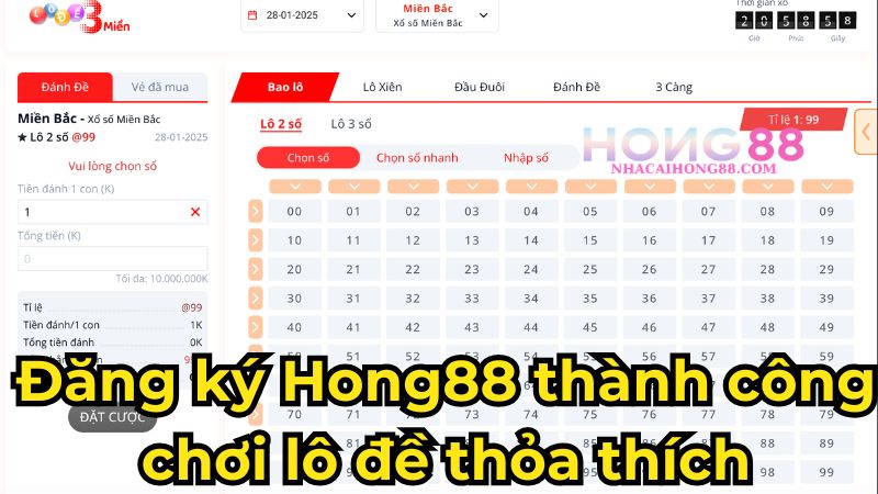 Đăng ký Hong88 thành công chơi lô đề thỏa thích Đăng ký Hong88 thành công chơi lô đề thỏa thích