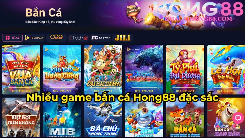 Nhiều game bắn cá Hong88 đặc sắc Nhiều game bắn cá Hong88 đặc sắc